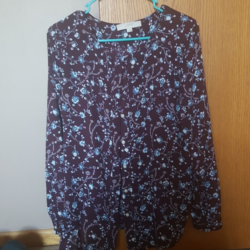 Loft long sleeve button down shirt